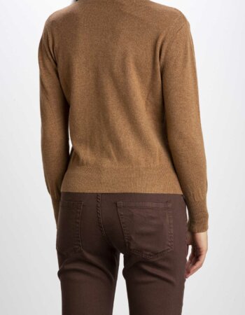 PUROTATTO-CARDIGAN CORTO-PUR2153 CARAMEL