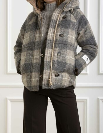 PEUTEREY-GIACCA IN MAGLIA DONNA-PYTAMBOCWOOLCHECK SABBIA