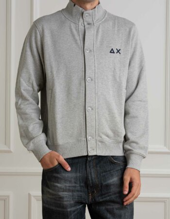 SUN68-CARDIGAN BUTTON COTTON FL-SNF44106 GRIGIO