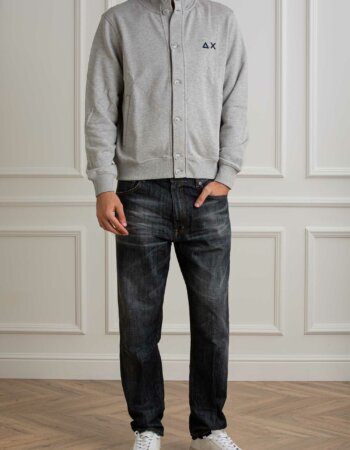 SUN68-CARDIGAN BUTTON COTTON FL-SNF44106 GRIGIO