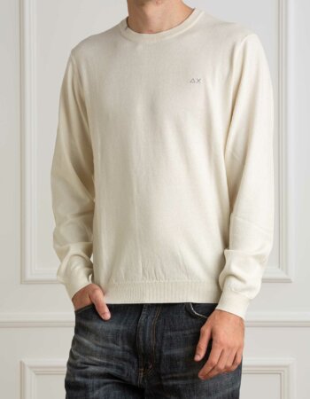 SUN68-FELPA ROUND SOLID-SNK44101 BIANCO