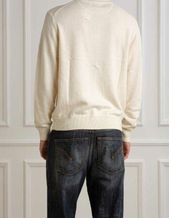 SUN68-MAGLIA FUL ZIP-SNK44114 PANNA