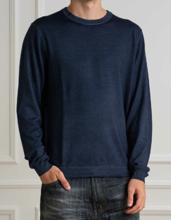 SUN68-FELPA ROUND VINTAGE PLAIN-SNK44147 NAVY