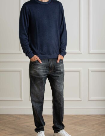 SUN68-FELPA ROUND VINTAGE PLAIN-SNK44147 NAVY