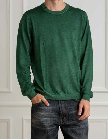 SUN68-FELPA ROUND VINTAGE PLAIN-SNK44147 VERDE