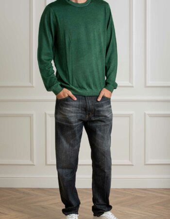 SUN68-FELPA ROUND VINTAGE PLAIN-SNK44147 VERDE