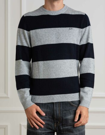 SUN68-FELPA ROUND STRIPES WARM-SNK44181 GRIGIO