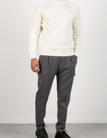 TAGLIATORE-MAGLIA DOLCEVITA TRECCIA-TADERKGSI2308 PANNA