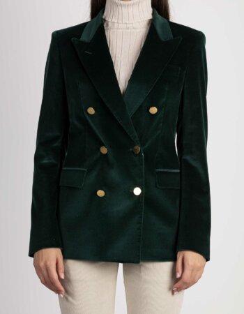 TAGLIATORE-GIACCA VELLUTO DOPPIO PETTO-TAPARIGI10B800007 VERDE