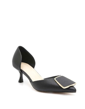 TWENTY FOURHAITCH-DECOLTE IN PELLE VEGANA-TWOLIVIANA NERO