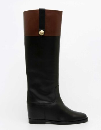 VIA ROMA 15-STIVALE BANDA ORECCHIA BOTTONE-VIA3804776 NERO