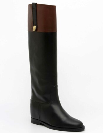 VIA ROMA 15-STIVALE BANDA ORECCHIA BOTTONE-VIA3804776 NERO