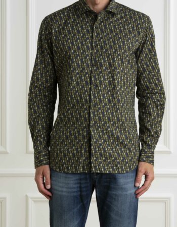 XACUS-CAMICIA TAYLOR FIT FANTASIA-XA71503748 BLU