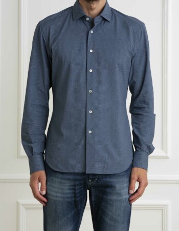 XACUS-CAMICIA SLIM FIT FANTASIA-XA71623658 BLU