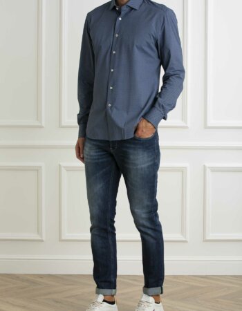 XACUS-CAMICIA SLIM FIT FANTASIA-XA71623658 BLU