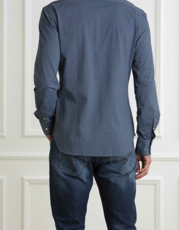 XACUS-CAMICIA SLIM FIT FANTASIA-XA71623658 BLU