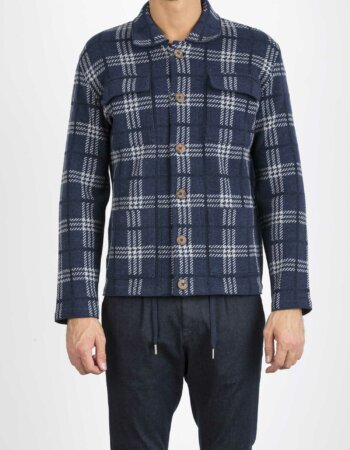 ALBARENA-GIACCA CAMICIA QUADRO-ALBA4050 BLU