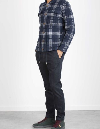 ALBARENA-GIACCA CAMICIA QUADRO-ALBA4050 BLU