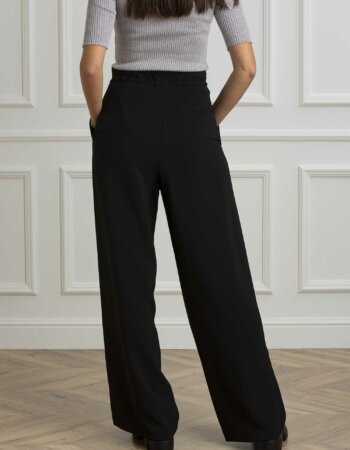 ALPHA-PANTALONE WIDE LEG COULISSE-APAD8655Q NERO