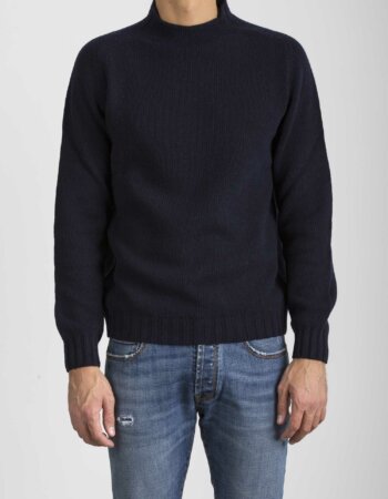 -LUPETTO RASATO COLLO ROLLINO-BRU452IC48 BLU