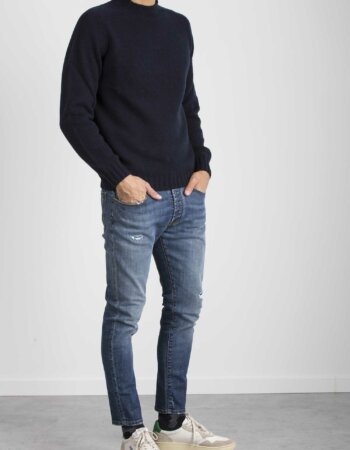 -LUPETTO RASATO COLLO ROLLINO-BRU452IC48 BLU