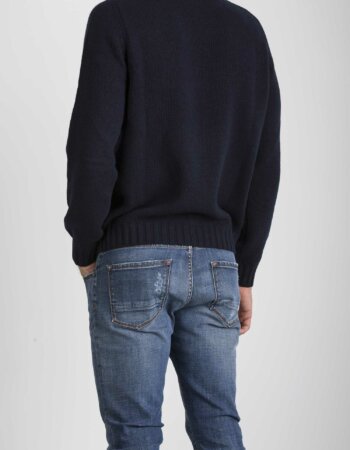 -LUPETTO RASATO COLLO ROLLINO-BRU452IC48 BLU