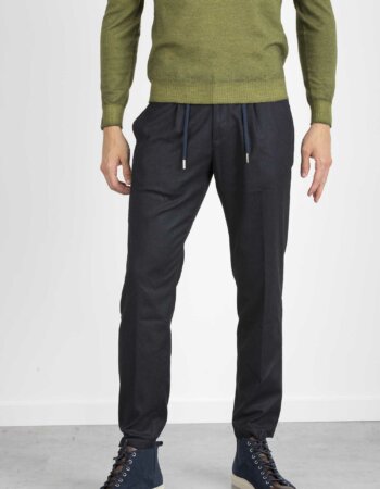 CRUNA-PANTALONE LANA VISCOSA-CRUMITTE808 BLU