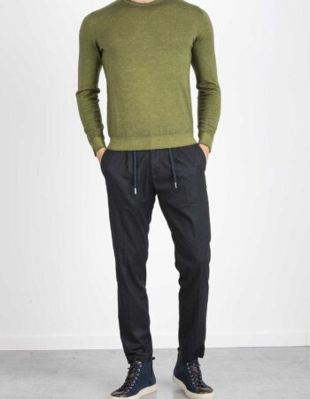 CRUNA-PANTALONE LANA VISCOSA-CRUMITTE808 BLU