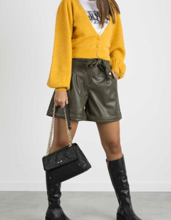 LIU JO-PANTALONE SHORT SPALMATO-LJWF1491E0392 VERDE