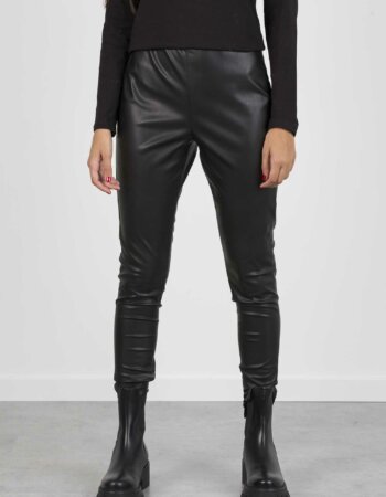 LIU JO-PANTALONE SPALMATO-LJWF1567E0392 NERO