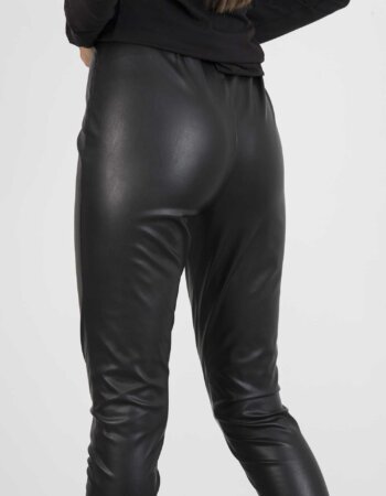 LIU JO-PANTALONE SPALMATO-LJWF1567E0392 NERO