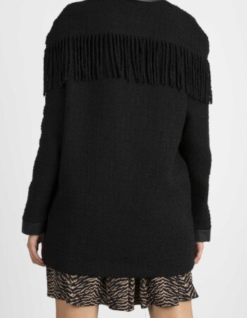 PINKO-CARDIGAN TWEED-PKOCEANDRIVE NERO