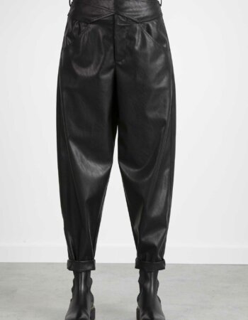 PINKO-PANTALONE SIMILPELLE-PKSHELBY NERO