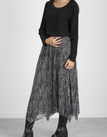 PATRIZIA PEPE-CAMICIA BORCHIE-PP8C0487AV35 NER