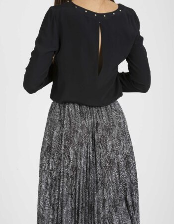 PATRIZIA PEPE-CAMICIA BORCHIE-PP8C0487AV35 NER