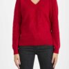 RALPH LAUREN-MAGLIONE SCOLLO V LANA CASHMERE NYLON-RL845937 ROSSO