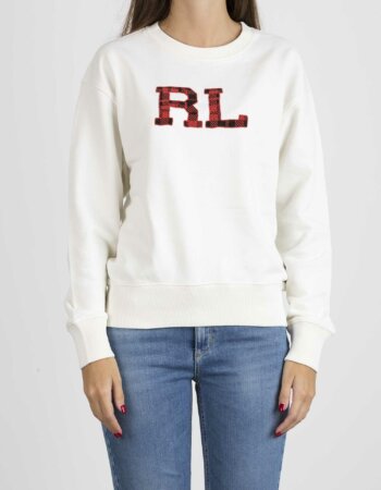 RALPH LAUREN-FELPA CHIUSA GIROCOLLO-RL847424 PANNA