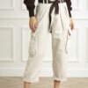 PINKO-PANTALONE GABARDINA-PKRONFAREA4 BIANCO