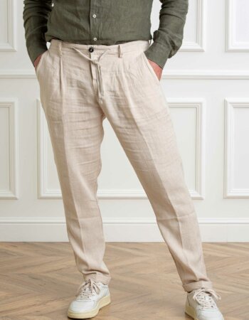 40WEFT-PANTAL.UOMO LUNGO LINO-40COACH2103 PANNA