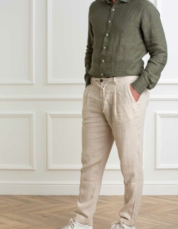 40WEFT-PANTAL.UOMO LUNGO LINO-40COACH2103 PANNA