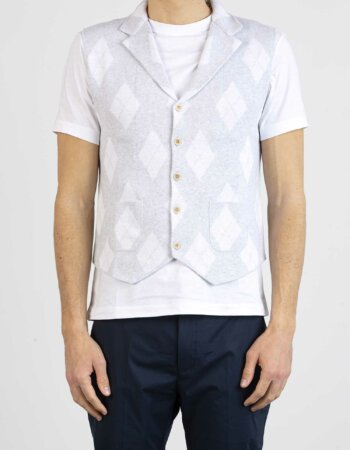 ALBARENA-GILET CON COLLO-ALBA422 GRC