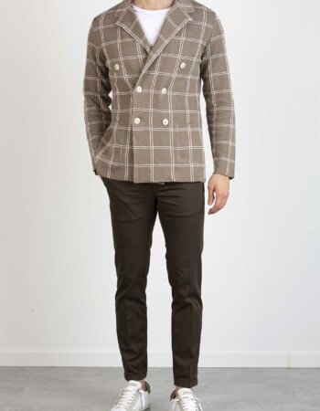 ALBARENA-GIACCA QUADRO DOPPIO PETTO-ALBA423 TORTORA