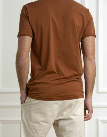 DANIELE ALESSANDRINI-T-SHIRT UOMO TASCHINO-ALM7584E6434400 TABACCO