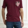 DANIELE ALESSANDRINI-T-SHIRT BOTTONI-ALM9503A664400 BORDO