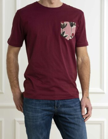 DANIELE ALESSANDRINI-T-SHIRT BOTTONI-ALM9503A664400 BORDO