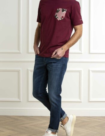 DANIELE ALESSANDRINI-T-SHIRT BOTTONI-ALM9503A664400 BORDO