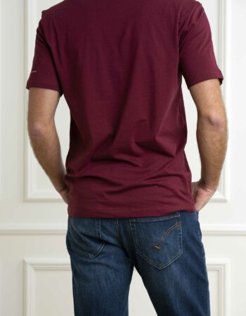 DANIELE ALESSANDRINI-T-SHIRT BOTTONI-ALM9503A664400 BORDO