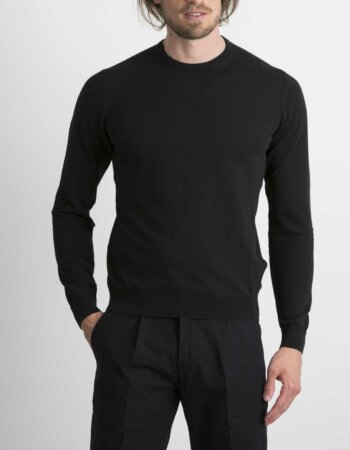 ALPHA-MAGLIA GIROCOLLO-APAU4022CS NERO