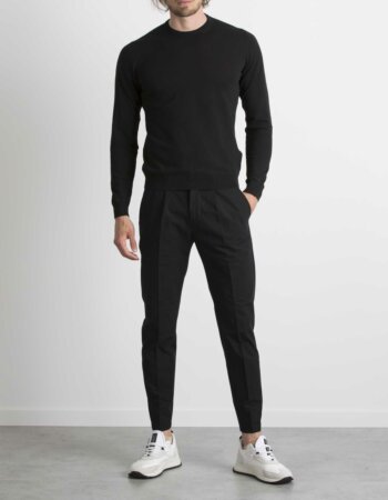 ALPHA-MAGLIA GIROCOLLO-APAU4022CS NERO