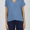 ALESSIA SANTI-BLUSA COLLO V-ASSD45024 AZZURRO